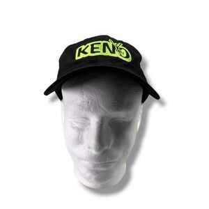 Nissin Cap KENO Baseball Hat Black Neon Green Embroidered Adjustable Strapback